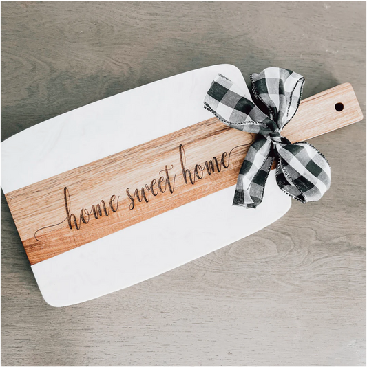 HOME SWEET HOME MARBLE & ACACIA WOOD - SERVING BOARD